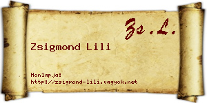 Zsigmond Lili névjegykártya