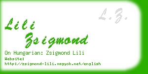 lili zsigmond business card